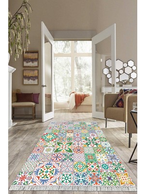 Viyana Home Dijital Baskılı Kaymaz Taban Yıkanabilir Modern Salon Halısı Mutfak Halısı Yolluk VH-HS-302
