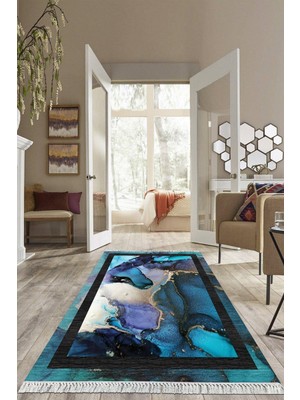 Viyana Home Dijital Baskılı Kaymaz Taban Yıkanabilir Modern Salon Halısı Mutfak Halısı Yolluk VH-HS-237