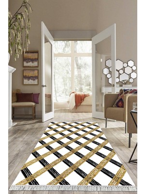 Viyana Home Dijital Baskılı Kaymaz Taban Yıkanabilir Modern Salon Halısı Mutfak Halısı Yolluk VH-HS-308