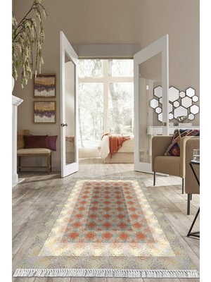 Viyana Home Dijital Baskılı Kaymaz Taban Yıkanabilir Modern Salon Halısı Mutfak Halısı Yolluk VH-HS-258