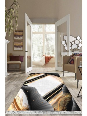 Viyana Home Dijital Baskılı Kaymaz Taban Yıkanabilir Modern Salon Halısı Mutfak Halısı Yolluk VH-HS-264