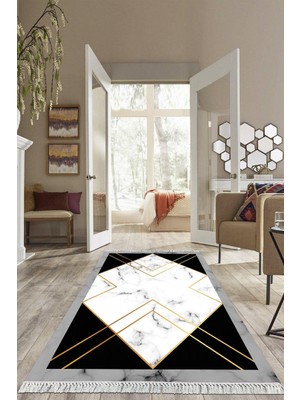 Viyana Home Dijital Baskılı Kaymaz Taban Yıkanabilir Modern Salon Halısı Mutfak Halısı Yolluk VH-HS-280