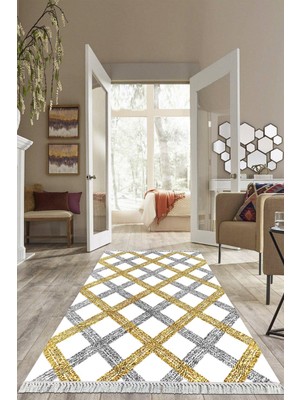 Viyana Home Dijital Baskılı Kaymaz Taban Yıkanabilir Modern Salon Halısı Mutfak Halısı Yolluk VH-HS-311