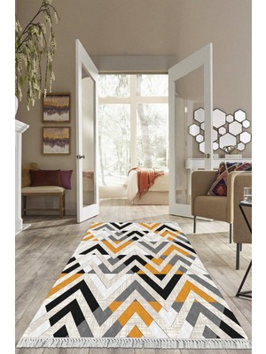 Viyana Home Dijital Baskılı Kaymaz Taban Yıkanabilir Modern Salon Halısı Mutfak Halısı Yolluk VH-HS-173