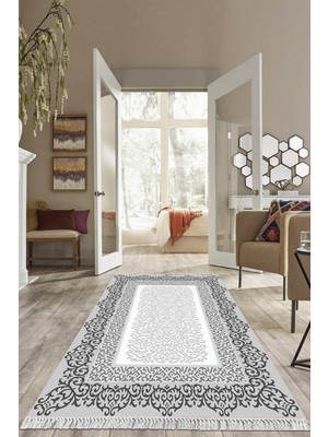Viyana Home Dijital Baskılı Kaymaz Taban Yıkanabilir Çerçeveli Salon Halısı Mutfak Halısı Yolluk VH-HS-199