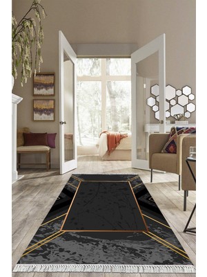 Viyana Home Dijital Baskılı Kaymaz Taban Yıkanabilir Modern Salon Halısı Mutfak Halısı Yolluk VH-HS-277