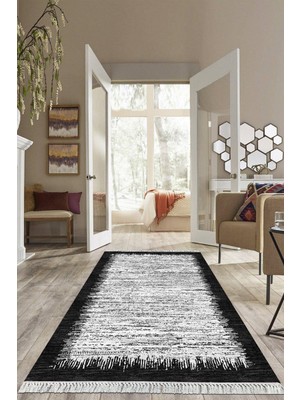 Viyana Home Dijital Baskılı Kaymaz Taban Yıkanabilir Sade Model Salon Halısı Mutfak Halısı Yolluk VH-HS-383