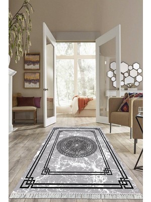 Viyana Home Dijital Baskılı Kaymaz Taban Yıkanabilir Çerçeveli Salon Halısı Mutfak Halısı Yolluk VH-HS-351