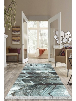 Viyana Home Dijital Baskılı Kaymaz Taban Yıkanabilir Modern Salon Halısı Mutfak Halısı Yolluk VH-HS-364