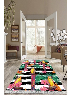 Viyana Home Dijital Baskılı Kaymaz Taban Yıkanabilir Modern Salon Halısı Mutfak Halısı Yolluk VH-HS-380