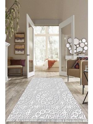 Viyana Home Dijital Baskılı Kaymaz Taban Yıkanabilir Modern Salon Halısı Mutfak Halısı Yolluk VH-HS-407