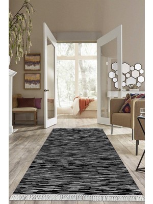 Viyana Home Dijital Baskılı Kaymaz Taban Yıkanabilir Sade Model Salon Halısı Mutfak Halısı Yolluk VH-HS-473