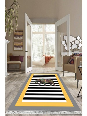 Viyana Home Dijital Baskılı Kaymaz Taban Yıkanabilir Modern Salon Halısı Mutfak Halısı Yolluk VH-HS-533