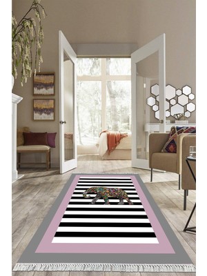 Viyana Home Dijital Baskılı Kaymaz Taban Yıkanabilir Modern Salon Halısı Mutfak Halısı Yolluk VH-HS-534