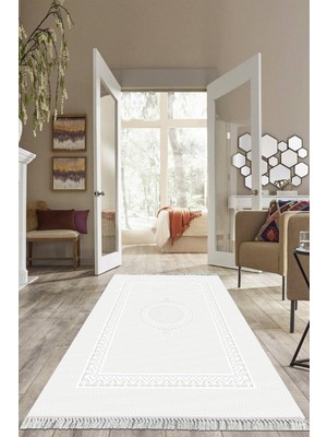 Viyana Home Dijital Baskılı Kaymaz Taban Yıkanabilir Sade Model Salon Halısı Mutfak Halısı Yolluk VH-HS-564