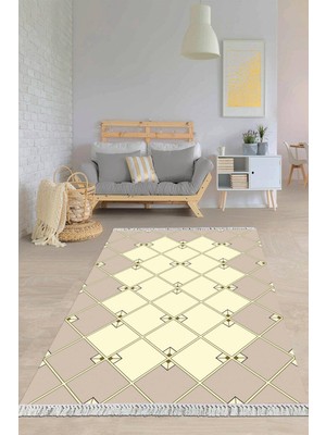 Viyana Home Dijital Baskılı Kaymaz Taban Yıkanabilir Modern Salon Halısı Mutfak Halısı Yolluk VH-HY-1007
