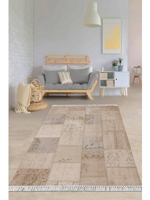 Viyana Home Dijital Baskılı Kaymaz Taban Yıkanabilir Modern Salon Halısı Mutfak Halısı Yolluk VH-HY-1111