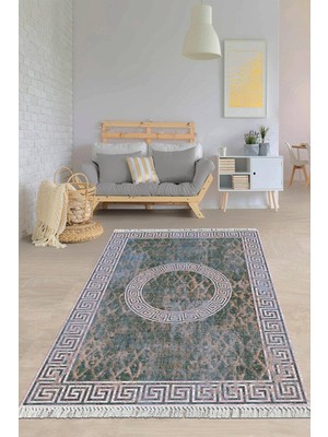 Viyana Home Dijital Baskılı Kaymaz Taban Yıkanabilir Modern Salon Halısı Mutfak Halısı Yolluk VH-HY-1287