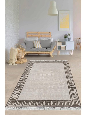Viyana Home Dijital Baskılı Kaymaz Taban Yıkanabilir Çerçeveli Salon Halısı Mutfak Halısı Yolluk VH-HY-1246
