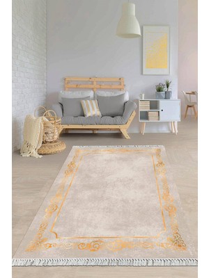 Viyana Home Dijital Baskılı Kaymaz Taban Yıkanabilir Çerçeveli Salon Halısı Mutfak Halısı Yolluk VH-HY-1346