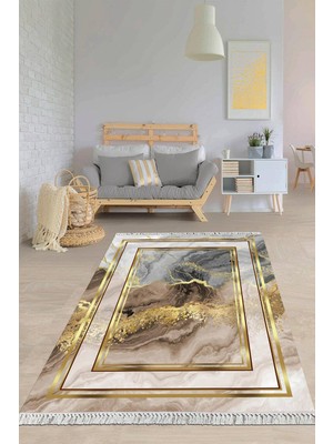 Viyana Home Dijital Baskılı Kaymaz Taban Yıkanabilir Modern Salon Halısı Mutfak Halısı Yolluk VH-HY-1180