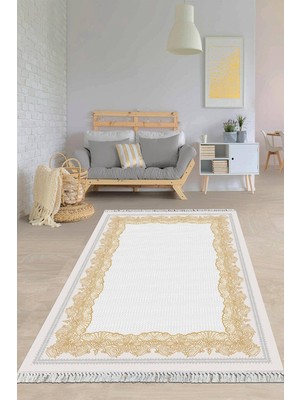 Viyana Home Dijital Baskılı Kaymaz Taban Yıkanabilir Çerçeveli Salon Halısı Mutfak Halısı Yolluk VH-HY-897