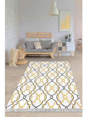 Viyana Home Dijital Baskılı Kaymaz Taban Yıkanabilir Modern Salon Halısı Mutfak Halısı Yolluk VH-HY-1053