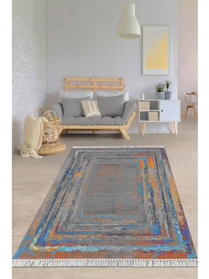 Viyana Home Dijital Baskılı Kaymaz Taban Yıkanabilir Modern Salon Halısı Mutfak Halısı Yolluk VH-HY-1304