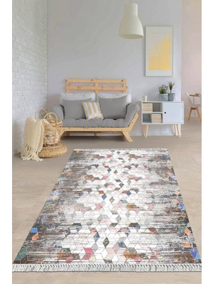 Viyana Home Dijital Baskılı Kaymaz Taban Yıkanabilir Modern Salon Halısı Mutfak Halısı Yolluk VH-HY-1298