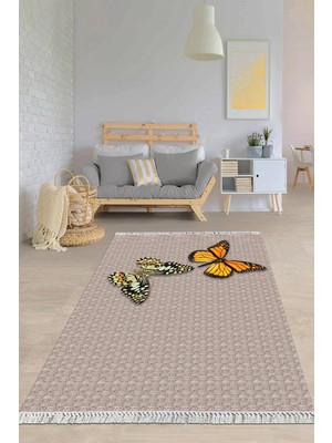 Viyana Home Dijital Baskılı Kaymaz Taban Yıkanabilir Modern Salon Halısı Mutfak Halısı Yolluk VH-HY-1367