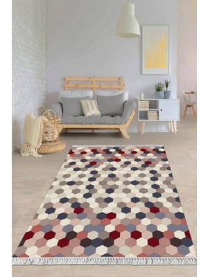 Viyana Home Dijital Baskılı Kaymaz Taban Yıkanabilir Modern Salon Halısı Mutfak Halısı Yolluk VH-HY-801