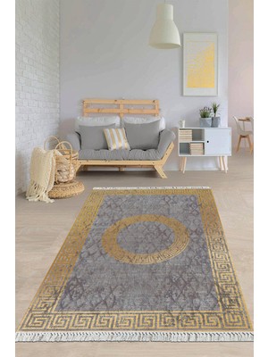 Viyana Home Dijital Baskılı Kaymaz Taban Yıkanabilir Çerçeveli Salon Halısı Mutfak Halısı Yolluk VH-HY-1396