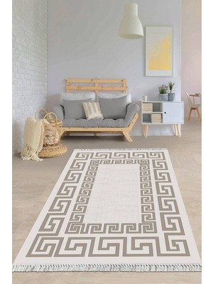 Viyana Home Dijital Baskılı Kaymaz Taban Yıkanabilir Çerçeveli Salon Halısı Mutfak Halısı Yolluk VH-HY-1425