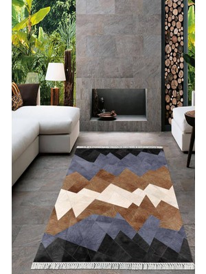 Viyana Home Dijital Baskılı Kaymaz Taban Yıkanabilir Modern Salon Halısı Mutfak Halısı Yolluk VH-HT-1239