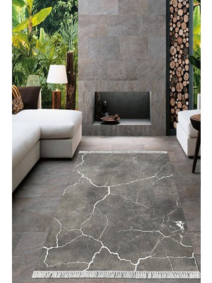 Viyana Home Dijital Baskılı Kaymaz Taban Yıkanabilir Mermer Desen Salon Halısı Mutfak Halısı Yolluk VH-HT-1250