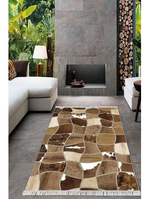 Viyana Home Dijital Baskılı Kaymaz Taban Yıkanabilir Modern Salon Halısı Mutfak Halısı Yolluk VH-HT-1236