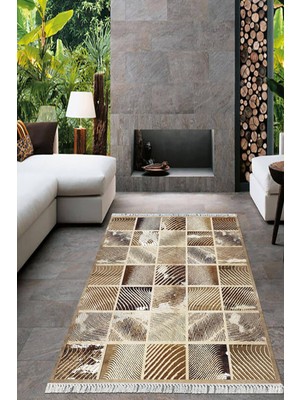 Viyana Home Dijital Baskılı Kaymaz Taban Yıkanabilir Modern Salon Halısı Mutfak Halısı Yolluk VH-HT-1221