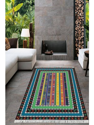 Viyana Home Dijital Baskılı Kaymaz Taban Yıkanabilir Modern Salon Halısı Mutfak Halısı Yolluk VH-HT-1115