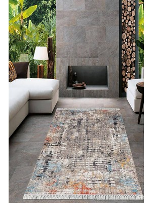 Viyana Home Dijital Baskılı Kaymaz Taban Yıkanabilir Modern Salon Halısı Mutfak Halısı Yolluk VH-HT-1312