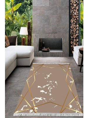 Viyana Home Dijital Baskılı Kaymaz Taban Yıkanabilir Modern Salon Halısı Mutfak Halısı Yolluk VH-HT-1390