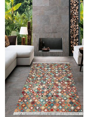 Viyana Home Dijital Baskılı Kaymaz Taban Yıkanabilir Modern Salon Halısı Mutfak Halısı Yolluk VH-HT-1403