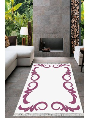 Viyana Home Dijital Baskılı Kaymaz Taban Yıkanabilir Çerçeveli Salon Halısı Mutfak Halısı Yolluk VH-HT-1429