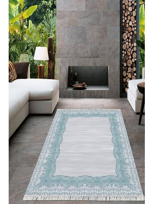 Viyana Home Dijital Baskılı Kaymaz Taban Yıkanabilir Çerçeveli Salon Halısı Mutfak Halısı Yolluk VH-HT-1464