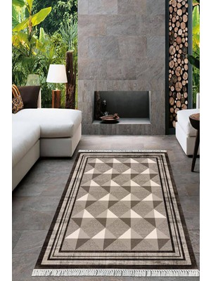 Viyana Home Dijital Baskılı Kaymaz Taban Yıkanabilir Çerçeveli Salon Halısı Mutfak Halısı Yolluk VH-HT-977