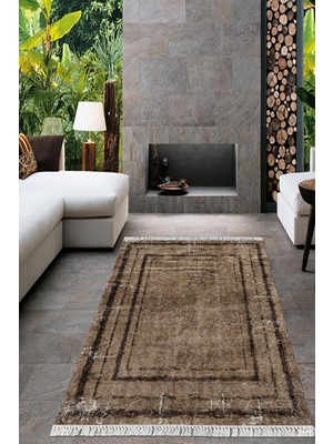 Viyana Home Dijital Baskılı Kaymaz Taban Yıkanabilir Çerçeveli Salon Halısı Mutfak Halısı Yolluk VH-HT-974