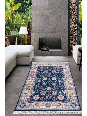 Viyana Home Dijital Baskılı Kaymaz Taban Yıkanabilir Çerçeveli Salon Halısı Mutfak Halısı Yolluk VH-HT-995