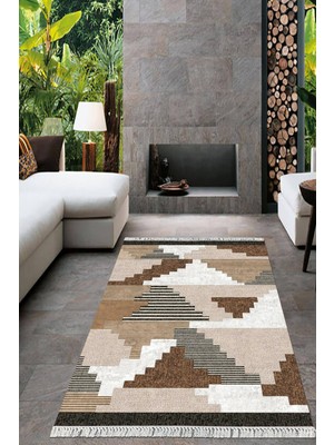 Viyana Home Dijital Baskılı Kaymaz Taban Yıkanabilir Modern Salon Halısı Mutfak Halısı Yolluk VH-HT-171