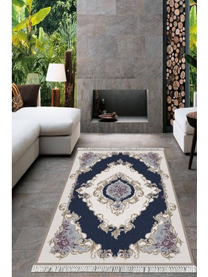 Viyana Home Dijital Baskılı Kaymaz Taban Yıkanabilir Çiçekli Salon Halısı Mutfak Halısı Yolluk VH-HT-188