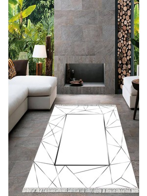 Viyana Home Dijital Baskılı Kaymaz Taban Yıkanabilir Mermer Desen Salon Halısı Mutfak Halısı Yolluk VH-HT-426