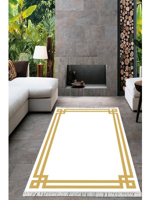 Viyana Home Dijital Baskılı Kaymaz Taban Yıkanabilir Çerçeveli Salon Halısı Mutfak Halısı Yolluk VH-HT-434